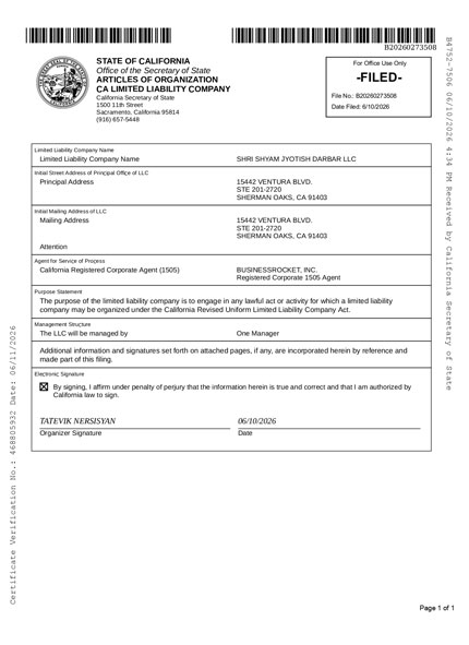REGISTERED IN USA